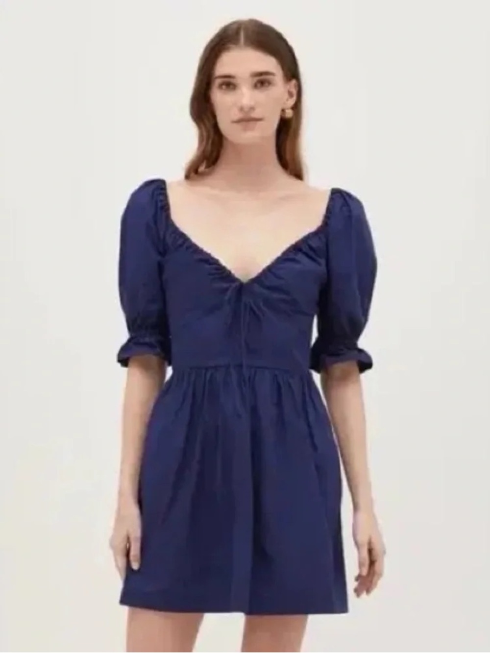 Hill House Navy Puff-Sleeve Mini Dress XXL